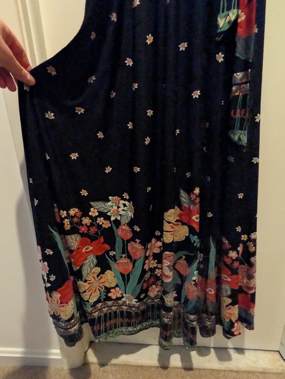 Floral V-Neck Wrap Maxi Dress Size M/L - Picture 7 of 14